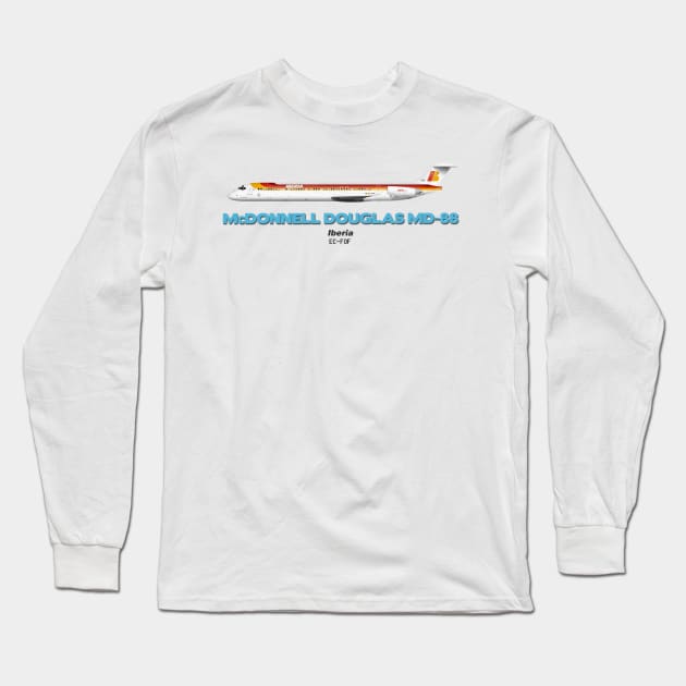 McDonnell Douglas MD-88 - Iberia Long Sleeve T-Shirt by TheArtofFlying